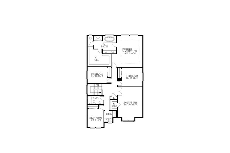 Architectural House Design - Floor Plan - Upper Floor for Craftsman House Plan #53-647 - 5 bed, 2.5 bath