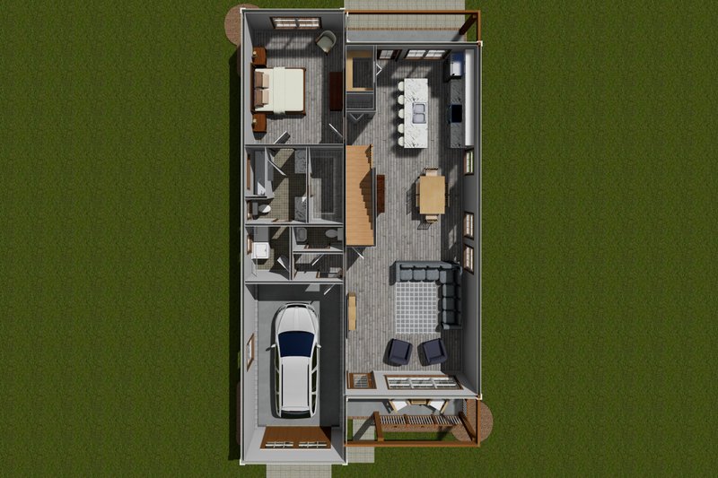 House Plan Design - Floor Plan - Main Floor for Cottage House Plan #513-2248 - 4 bed, 2.5 bath