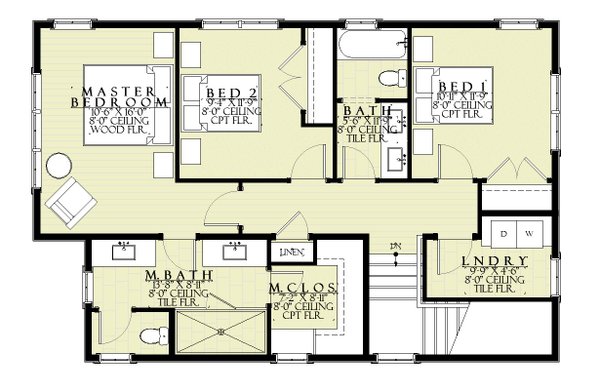 House Blueprint - Farmhouse Floor Plan - Upper Floor Plan #901-154