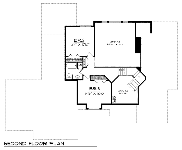 Traditional Floor Plan - Upper Floor Plan #70-424