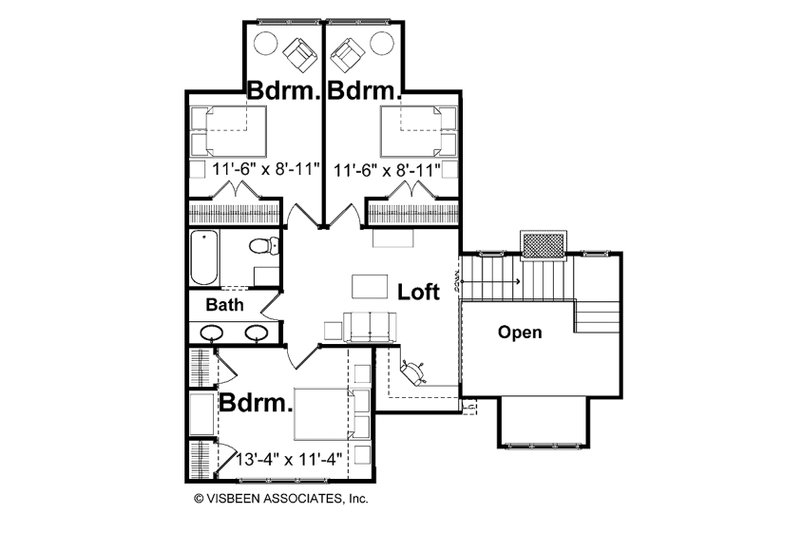 House Plan Design - Floor Plan - Upper Floor for Farmhouse House Plan #928-459 - 4 bed, 2.5 bath