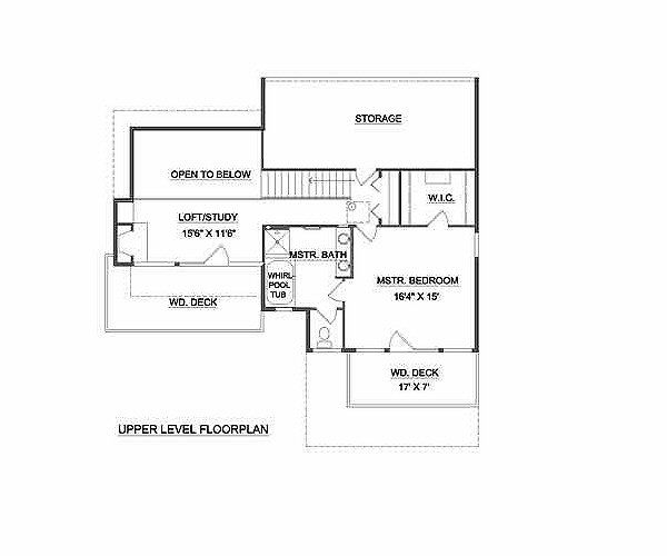 Contemporary Floor Plan - Upper Floor Plan #116-125