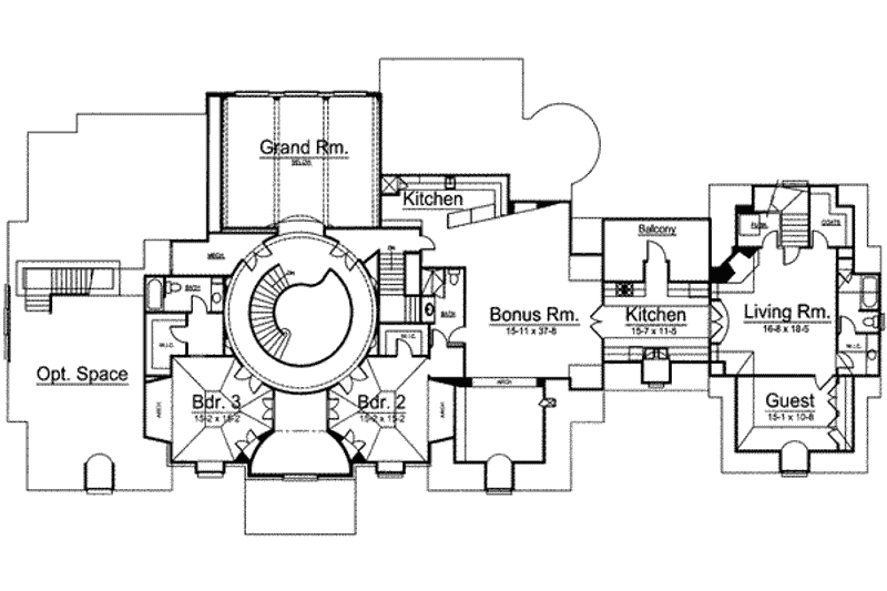 Home Plan - Floor Plan - Upper Floor for European House Plan #119-183 - 5 bed, 6.5 bath