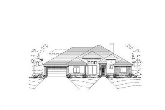 Exterior - Front Elevation for Traditional House Plan #411-431 - 4 bed, 3 bath