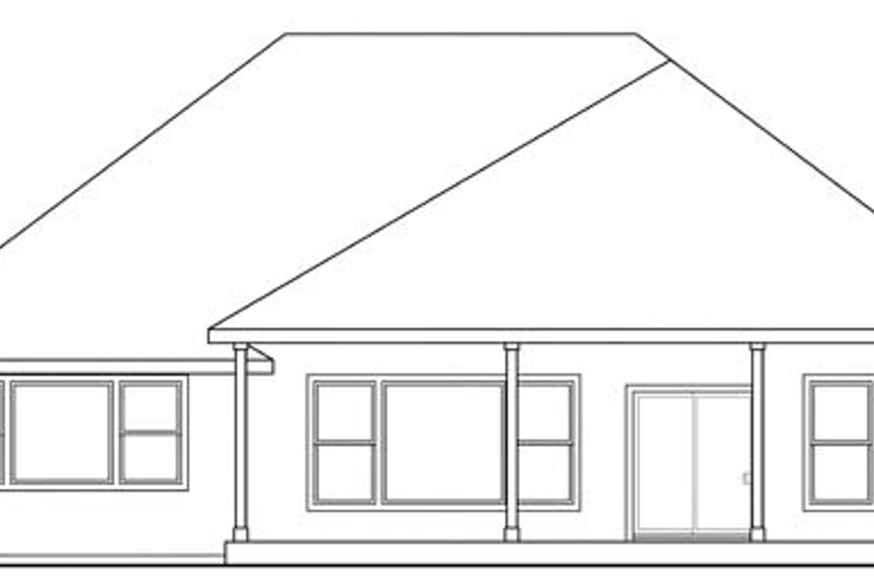 House Blueprint - Exterior - Rear Elevation for Traditional House Plan #124-870 - 3 bed, 2.5 bath