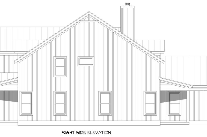 Architectural House Design - Exterior - Other Elevation 1 for Farmhouse House Plan #932-1457 - 4 bed, 4.5 bath