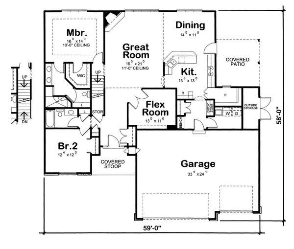 House Design - European Floor Plan - Main Floor Plan #20-2073