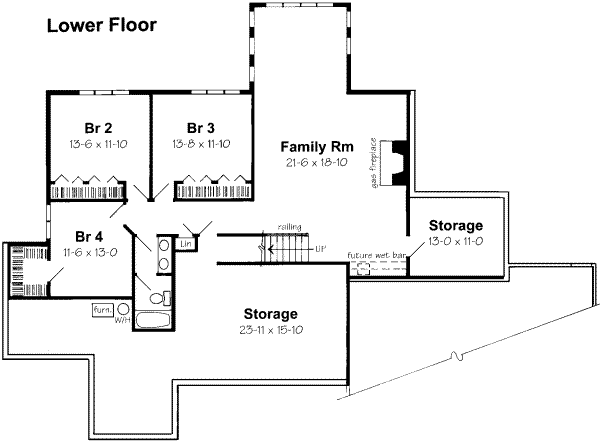 Traditional Floor Plan - Lower Floor Plan #312-166