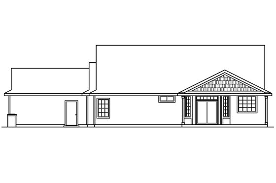 Exterior - Rear Elevation for Craftsman House Plan #124-387 - 4 bed, 3 bath