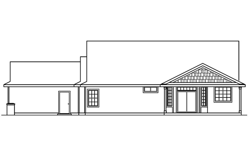 Home Plan - Exterior - Rear Elevation for Craftsman House Plan #124-387 - 4 bed, 3 bath