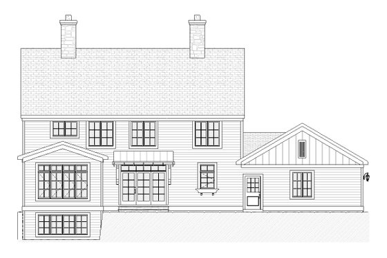 Exterior - Rear Elevation for Traditional House Plan #901-89 - 4 bed, 2.5 bath