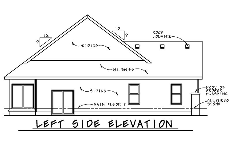House Blueprint - Exterior - Other Elevation for Craftsman House Plan #20-2609 - 2 bed, 2 bath