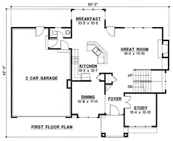 Traditional Floor Plan - Main Floor Plan #67-758