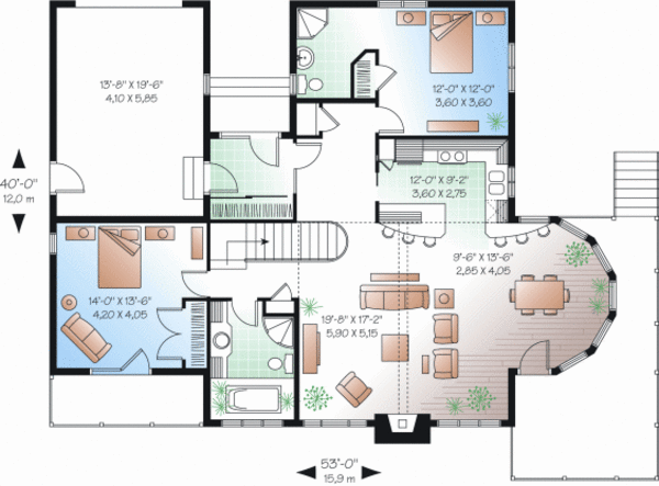 Dream House Plan - Traditional Floor Plan - Main Floor Plan #23-2286