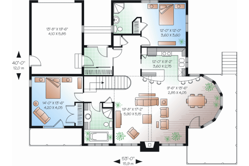 Dream House Plan - Floor Plan - Main Floor for Traditional House Plan #23-2286 - 3 bed, 3 bath