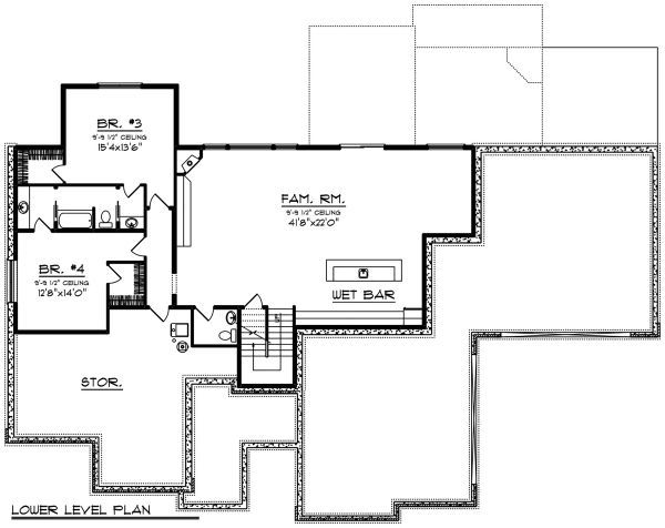 Home Plan - Ranch Floor Plan - Lower Floor Plan #70-1502
