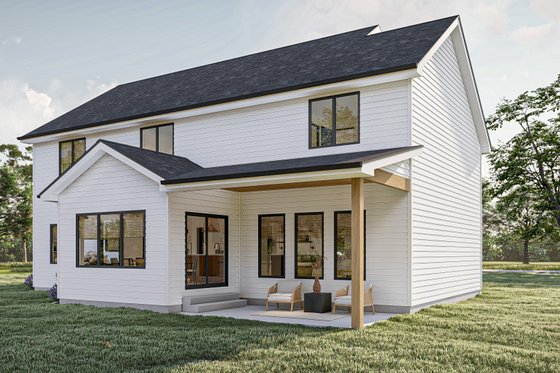 Exterior - Rear Elevation for Modern House Plan #455-615 - 4 bed, 3.5 bath