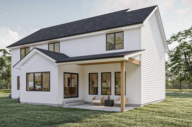 House Blueprint - Exterior - Rear Elevation for Modern House Plan #455-615 - 4 bed, 3.5 bath