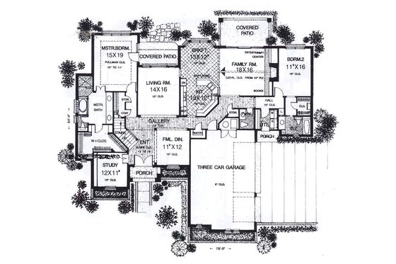 Floor Plan - Main Floor for European House Plan #310-938 - 4 bed, 3.5 bath