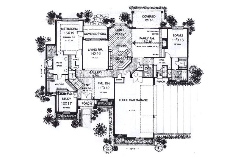 House Design - Floor Plan - Main Floor for European House Plan #310-938 - 4 bed, 3.5 bath