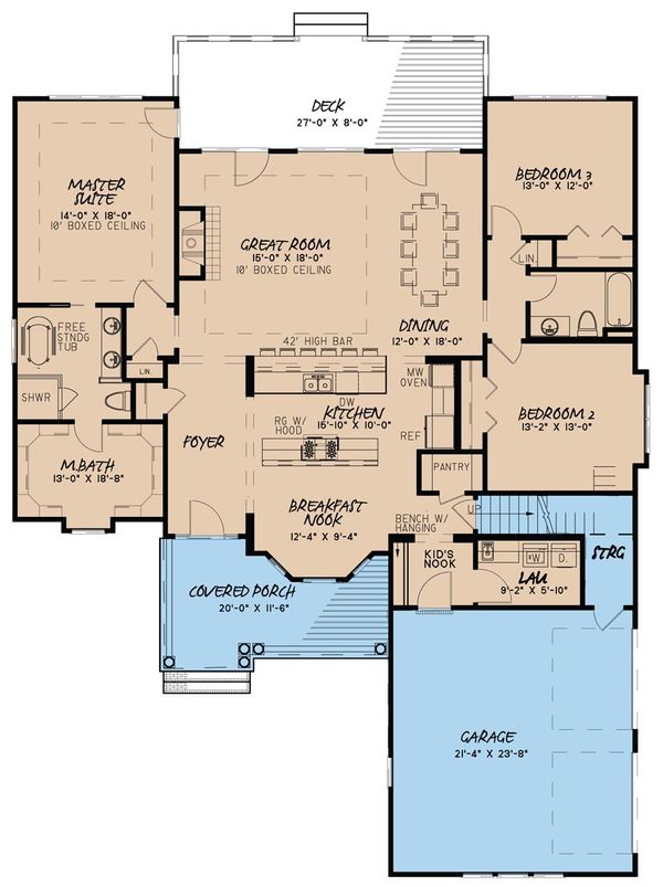 Dream House Plan - Country Floor Plan - Main Floor Plan #923-35
