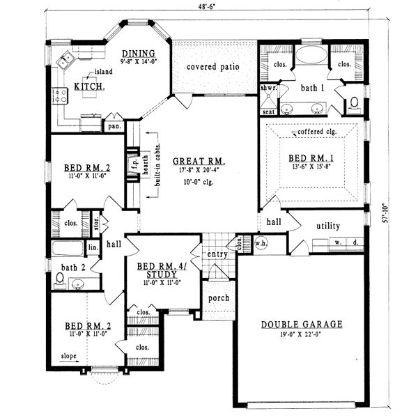 European Floor Plan - Main Floor Plan #42-206