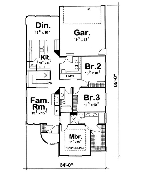 Dream House Plan - European Floor Plan - Main Floor Plan #20-1721