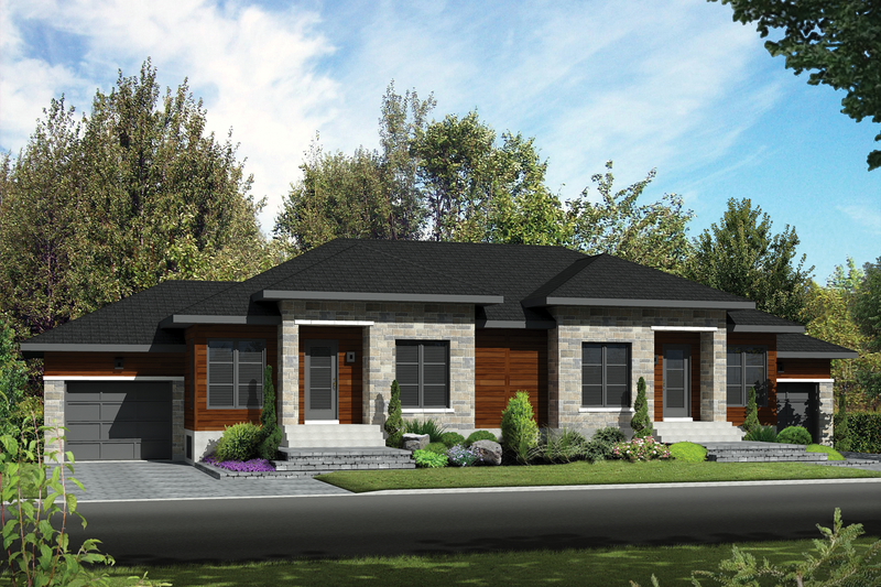 House Blueprint - Contemporary Exterior - Front Elevation Plan #25-4521