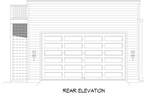 Exterior - Rear Elevation for Modern House Plan #932-691, 0 bath