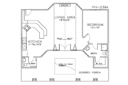 Craftsman Style House Plan - 1 Beds 2 Baths 932 Sq/Ft Plan #8-146 