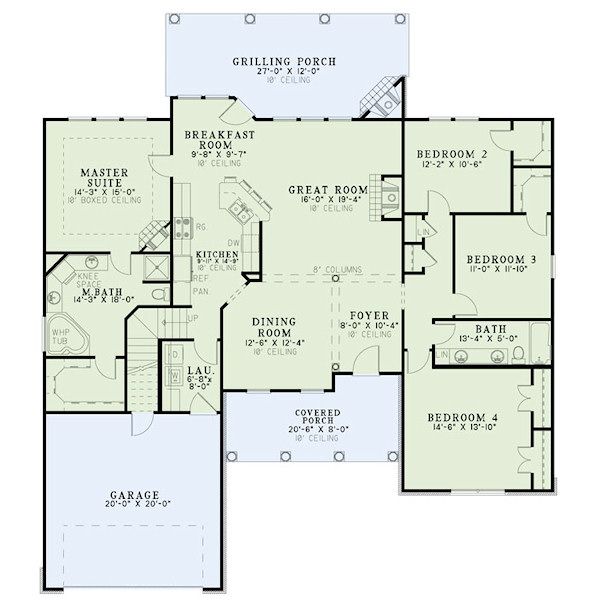 Home Plan - European Floor Plan - Main Floor Plan #17-2418