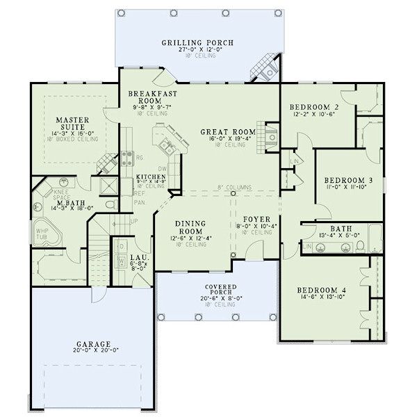 Architectural House Design - European Floor Plan - Main Floor Plan #17-2418