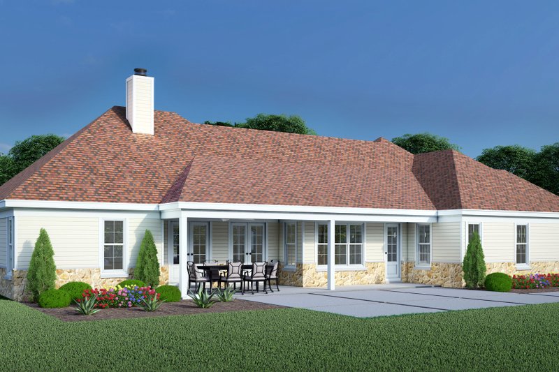 Architectural House Design - Exterior - Rear Elevation for Ranch House Plan #932-1115 - 3 bed, 2.5 bath