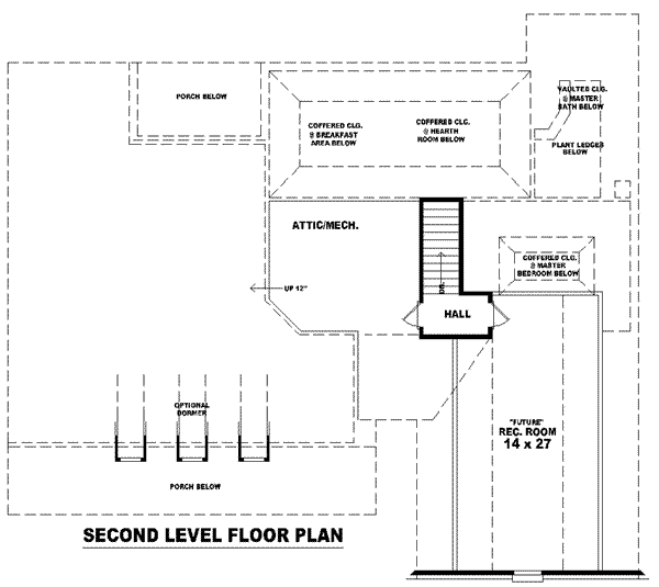 Southern Floor Plan - Upper Floor Plan #81-1029