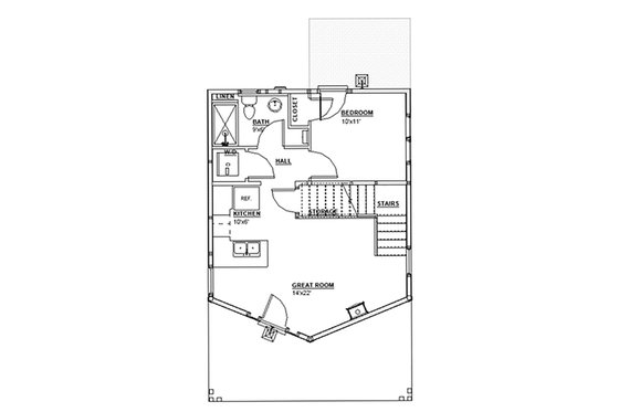 Floor Plan - Main Floor for Traditional House Plan #895-115 - 1 bed, 2 bath