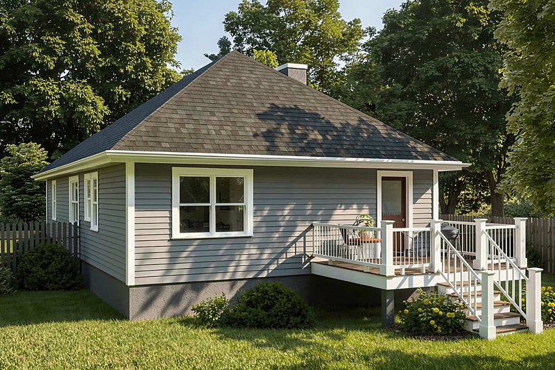 House Plan Design - Exterior - Rear Elevation for Bungalow House Plan #79-136 - 3 bed, 2 bath