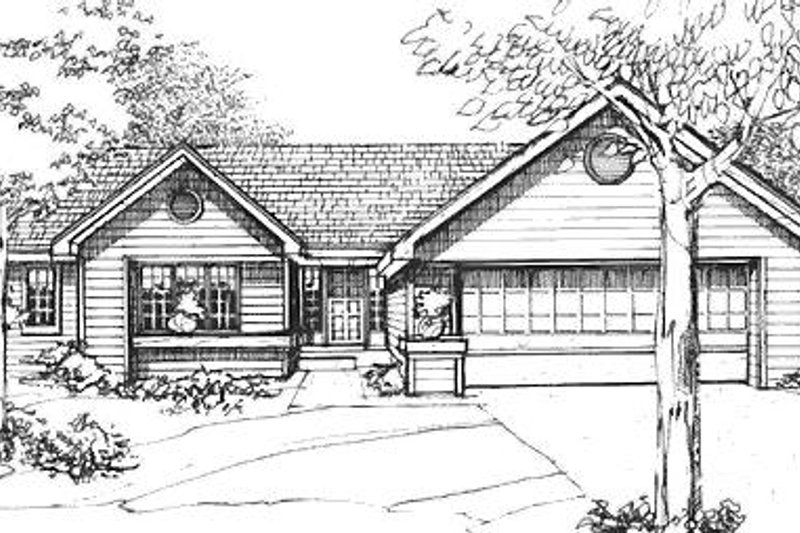 Architectural House Design - Ranch Exterior - Front Elevation Plan #320-470