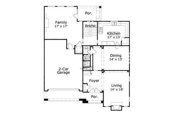 Floor Plan - Main Floor for European House Plan #411-354 - 3 bed, 3.5 bath