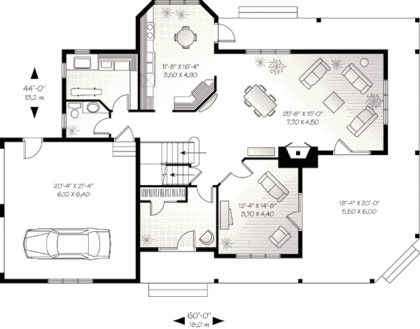 Architectural House Design - Farmhouse Floor Plan - Main Floor Plan #23-519