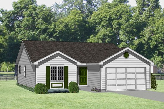 Exterior - Front Elevation for Ranch House Plan #116-175 - 3 bed, 2 bath