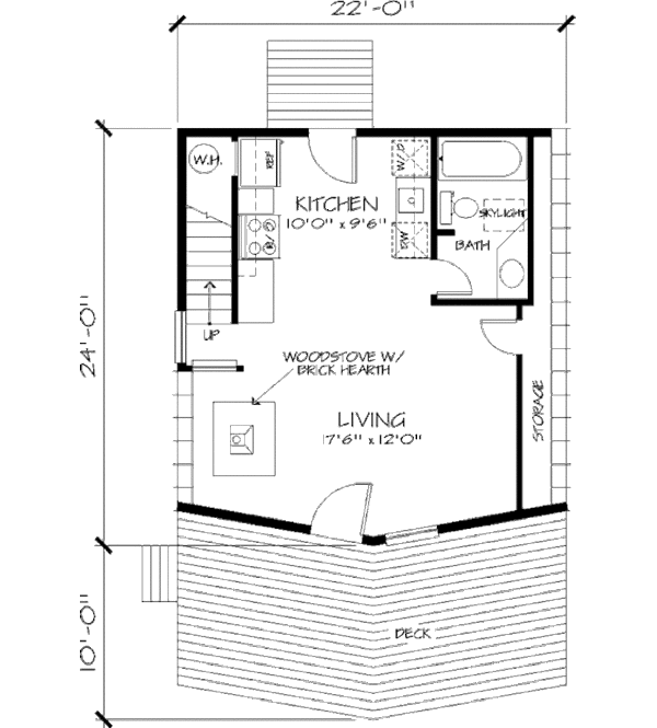 House Blueprint - Cottage Floor Plan - Main Floor Plan #320-409