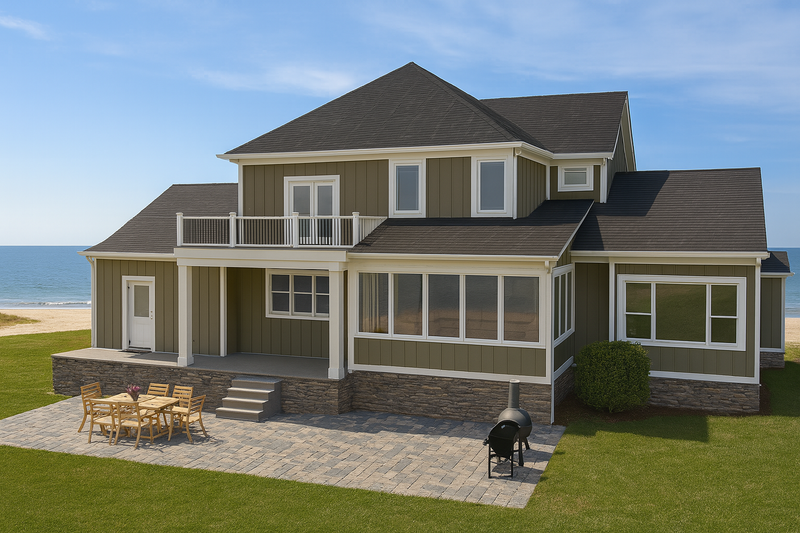 House Blueprint - Exterior - Rear Elevation for Traditional House Plan #1115-3 - 4 bed, 3.5 bath