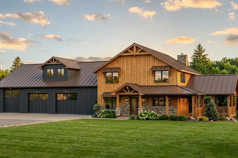 Home Plan - Exterior - Front Elevation 2 for Country House Plan #1064-217 - 2 bed, 3.5 bath
