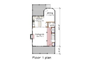 Floor Plan - Main Floor for Craftsman House Plan #79-345 - 3 bed, 2.5 bath