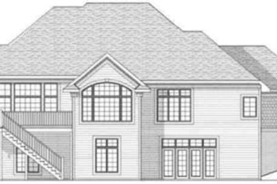 Exterior - Rear Elevation for European House Plan #70-587 - 2 bed, 1.5 bath