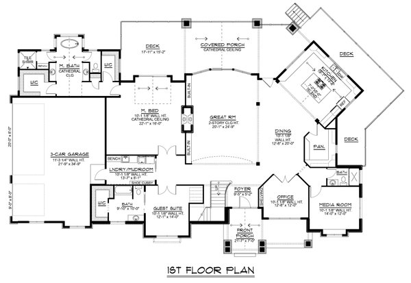 Dream House Plan - Contemporary Floor Plan - Main Floor Plan #1064-332