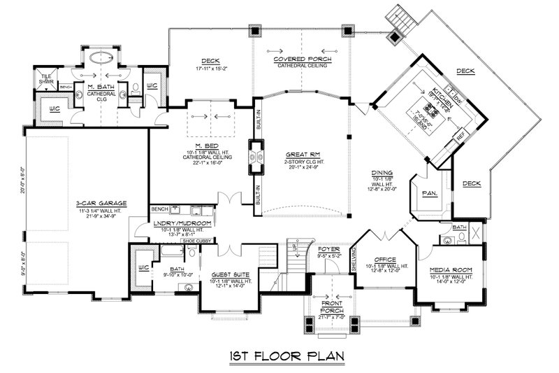 Home Plan - Floor Plan - Main Floor for Contemporary House Plan #1064-332 - 5 bed, 6 bath