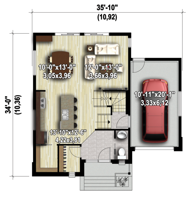 Contemporary Floor Plan - Main Floor Plan #25-4561
