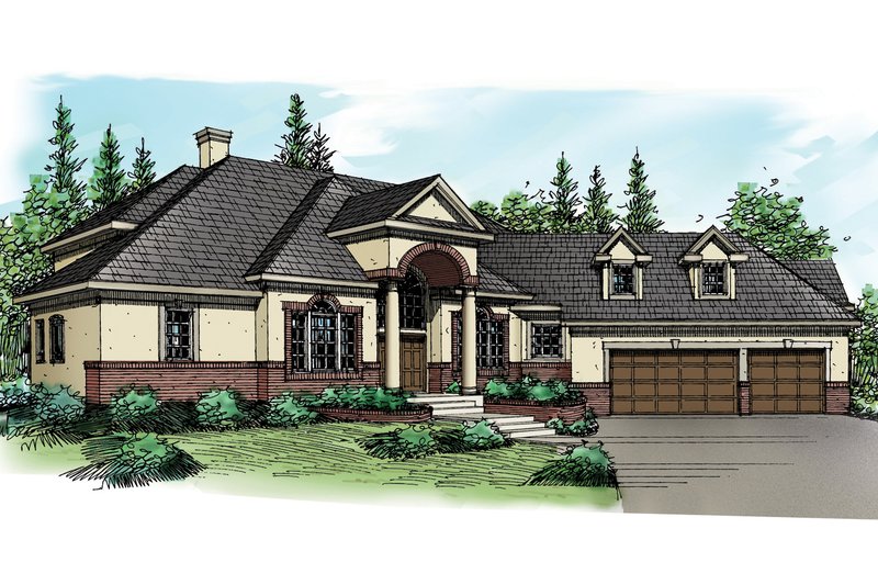 Architectural House Design - European Exterior - Front Elevation Plan #124-324