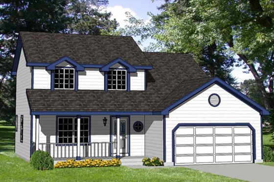 Exterior - Front Elevation for Traditional House Plan #116-195 - 4 bed, 2 bath